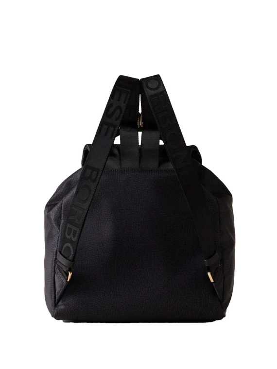 Fold Medium Backpack in Black Recycled Fabric OP