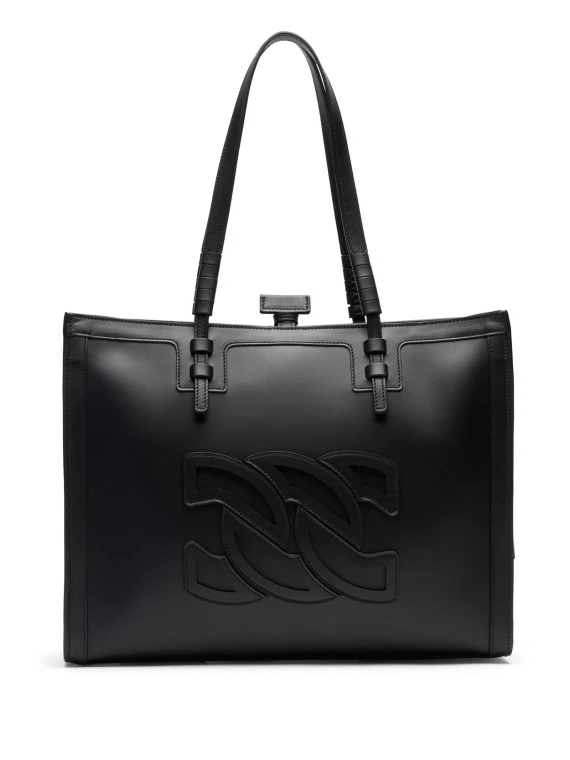 Borsa Beaurivage in pelle colore nero e logo C-Chain