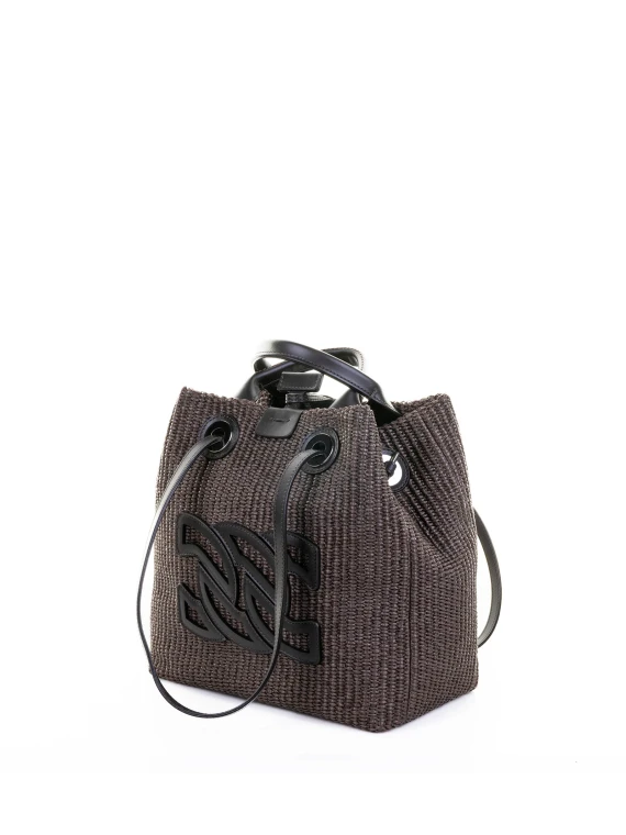 Shopping bag in tessuto intrecciato