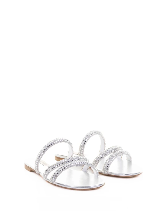 Silver Glitter Slipper
