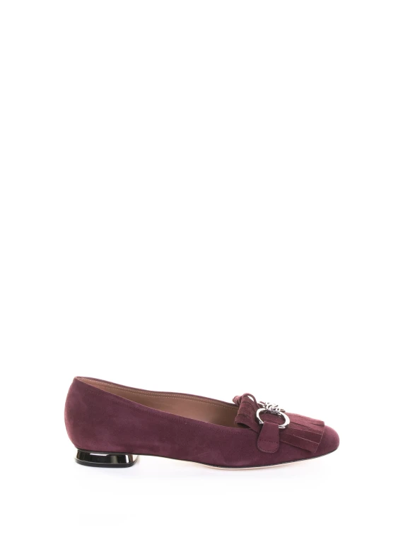 Mocassino pantofola bordeaux in suede
