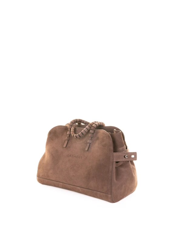 Borsa doppio manico Park Avenue marrone in suede