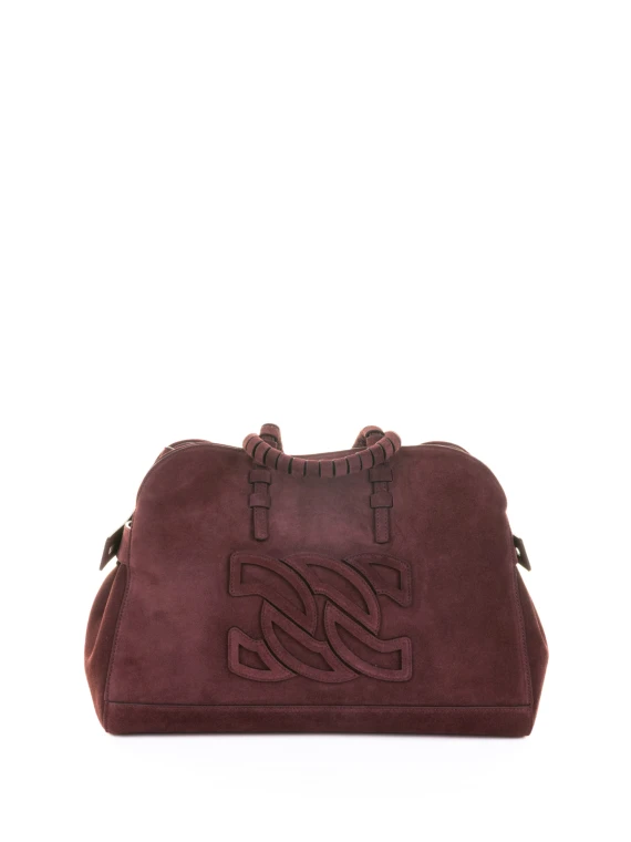 Borsa doppio manico Park Avenue amarena in suede