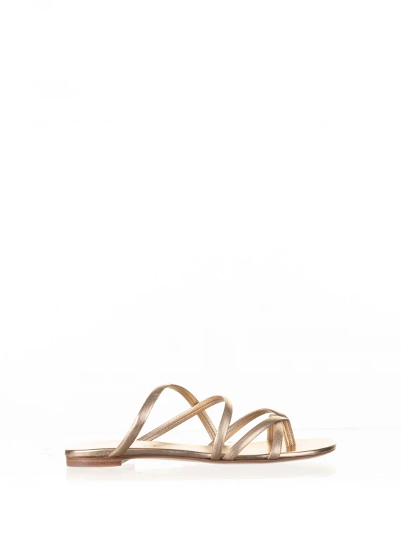 Lucrezia sandal in laminated nappa leather