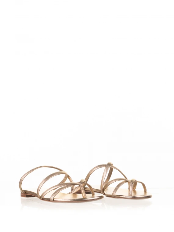 Lucrezia sandal in laminated nappa leather