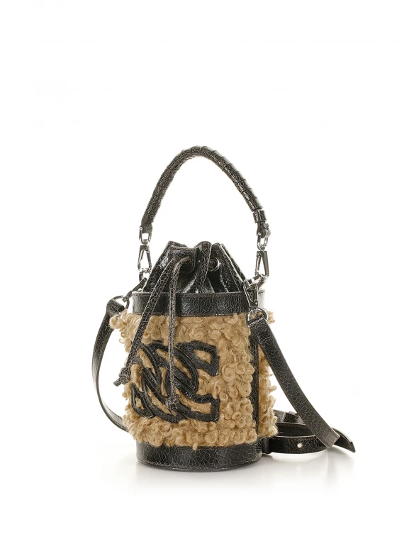 Giulia Yeti bucket bag with crackle effect