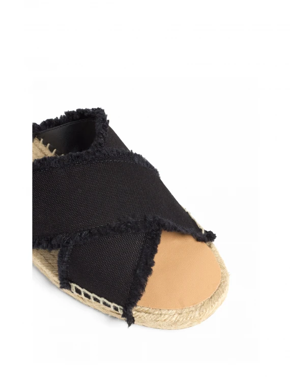 Black Palmera slipper with cross