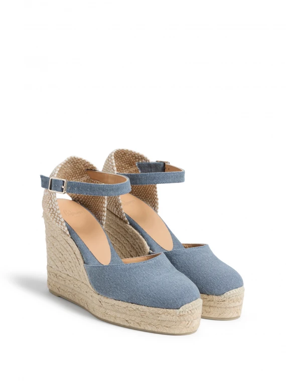 Espadrillas Carol in canvas con zeppa