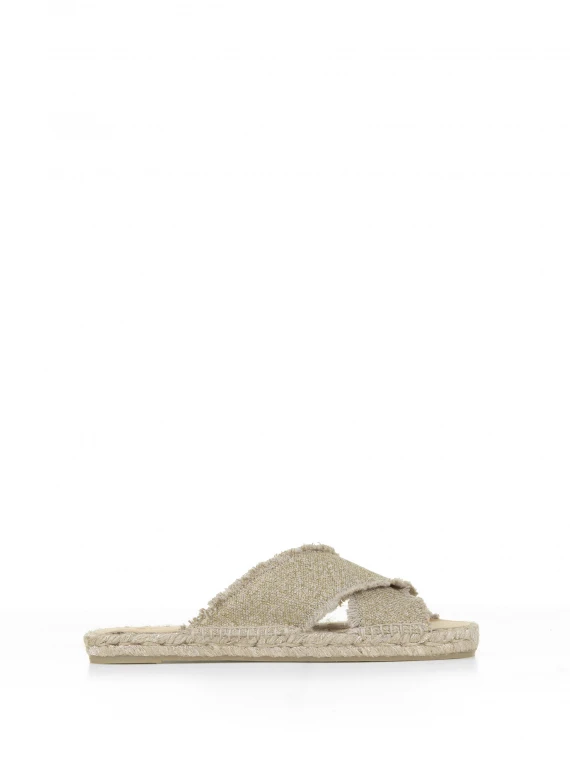 Gold Palmera slipper with cross