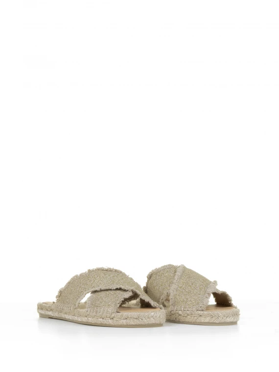 Gold Palmera slipper with cross