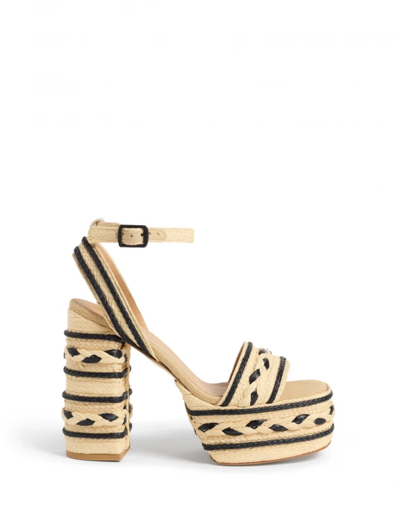 Two-tone Flash sandals with strap