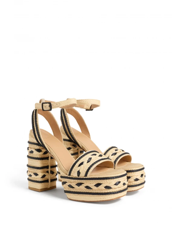 Two-tone Flash sandals with strap