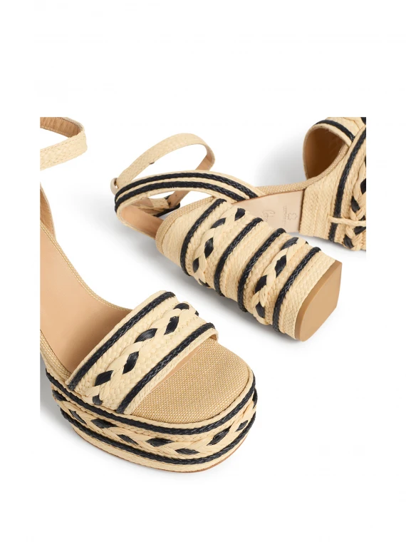 Two-tone Flash sandals with strap