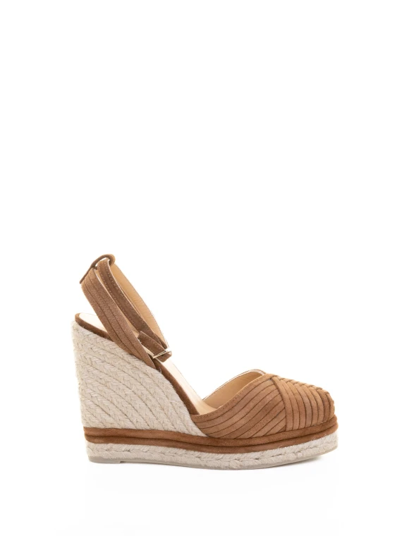Colina Espadrilles in woven suede with strap closure