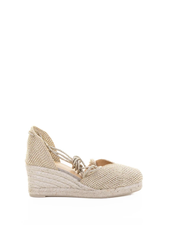 Cora Espadrilles in jute and rayon with ribbon closure
