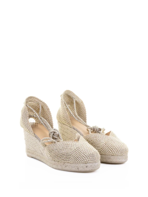 Cora Espadrilles in jute and rayon with ribbon closure