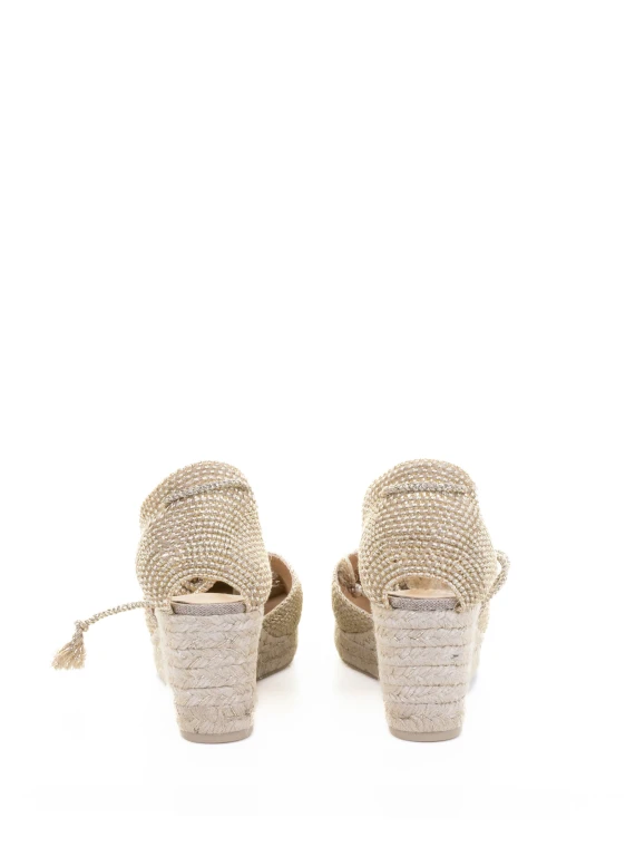 Cora Espadrilles in jute and rayon with ribbon closure