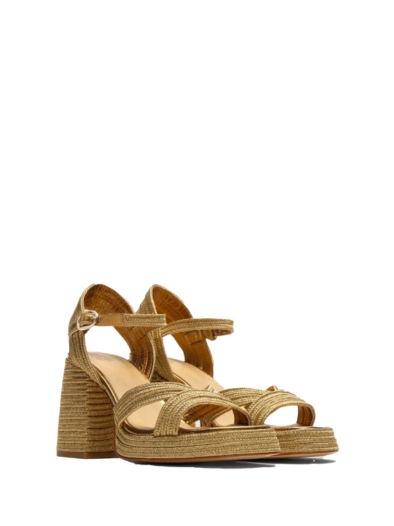 Valle Sandal with handmade metallic braiding