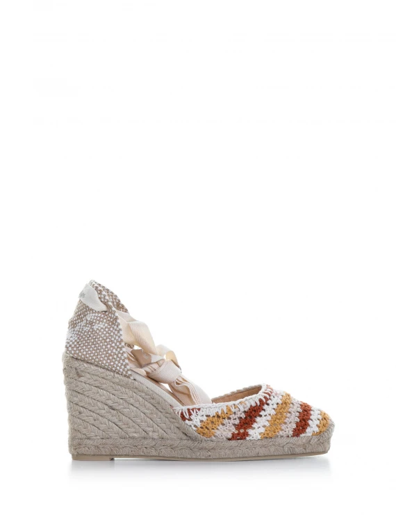 Multicolor Carina wedge with ankle laces