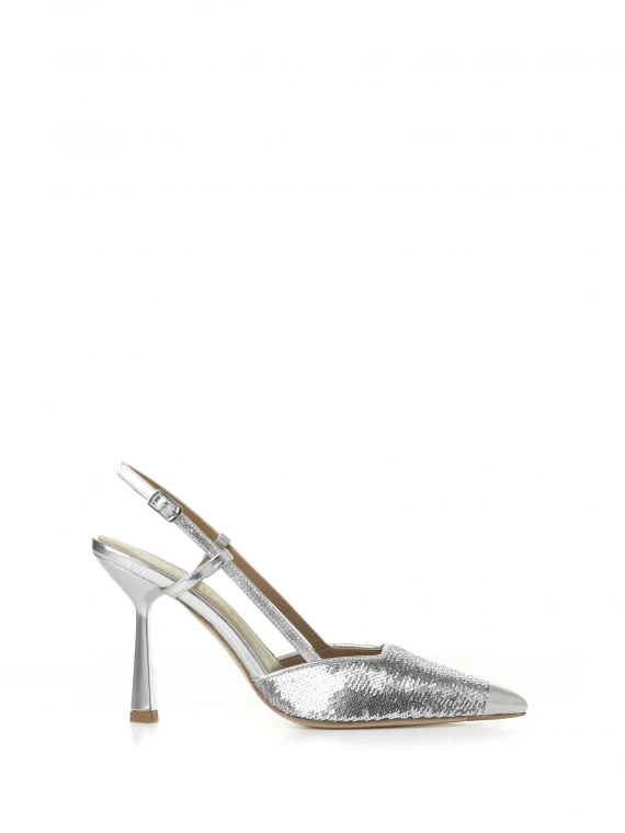 Décolleté slingback con paillettes