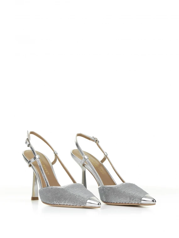 Décolleté slingback con paillettes