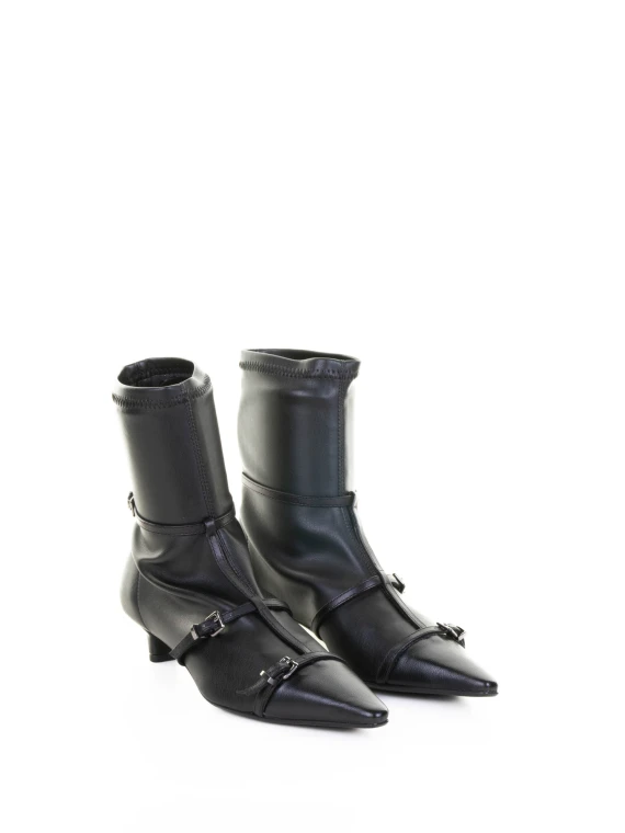 Stivaletto nero in nappa elasticizzato