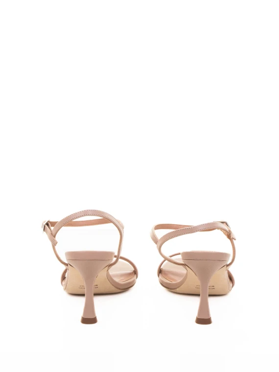 Sandal in nude nappa from the Nicole Bonnet line with heel