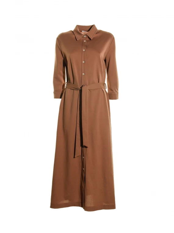 Long shirt dress with belt