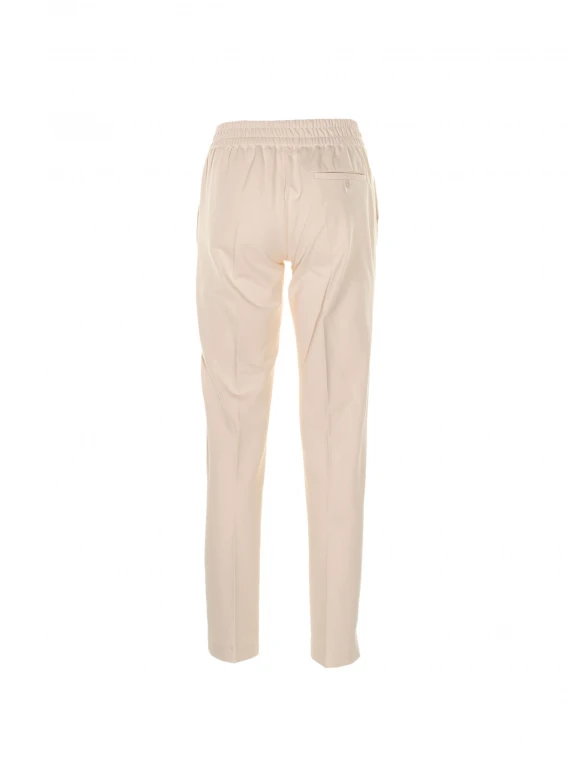 High-waisted piqué trousers