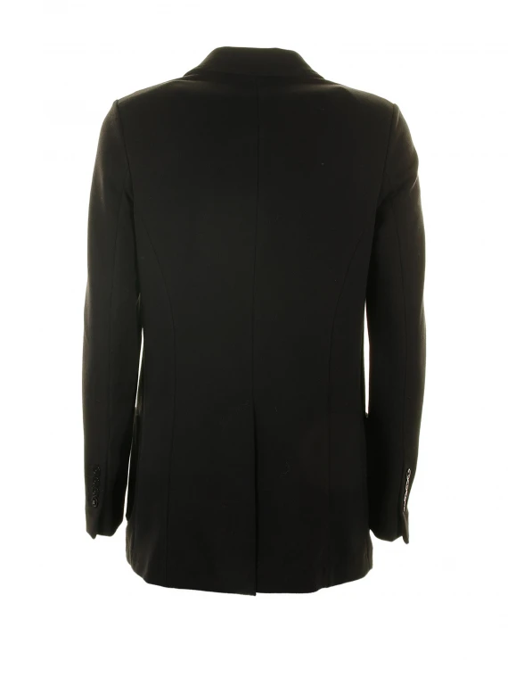 Black double-breasted jacket with pockets