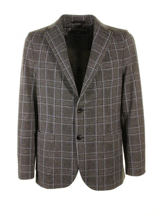 Single-breasted checked jacket