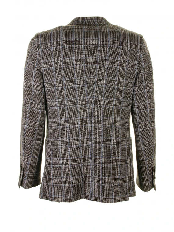 Single-breasted checked jacket