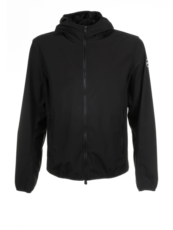 Giacca softshell nera con cappuccio