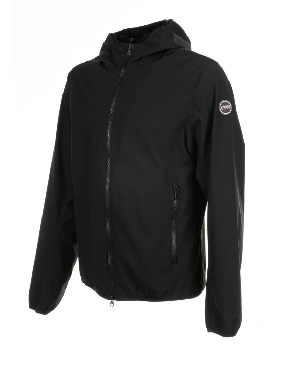 Black softshell jacket with hood