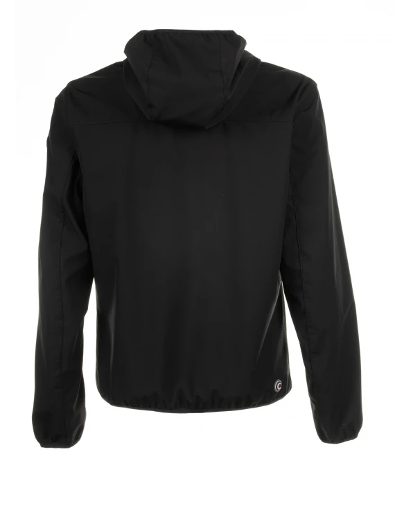 Giacca softshell nera con cappuccio