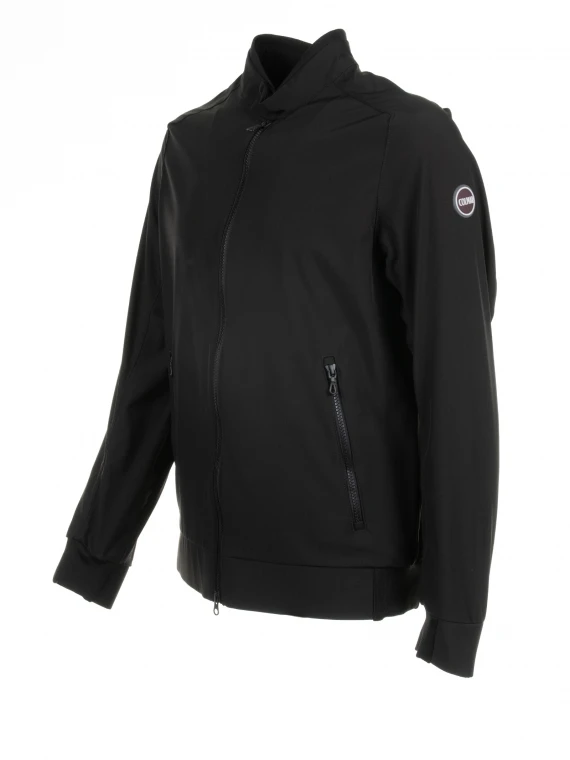 Giacca biker nera in softshell