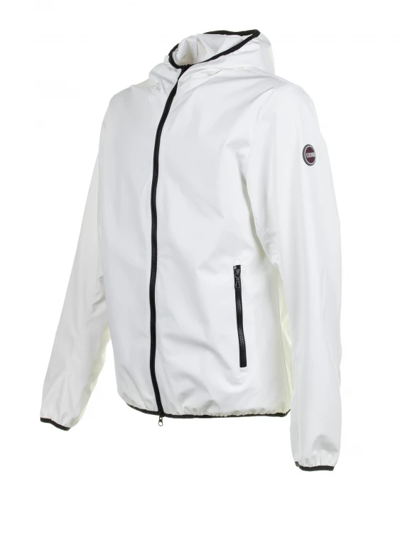 White softshell jacket with hood