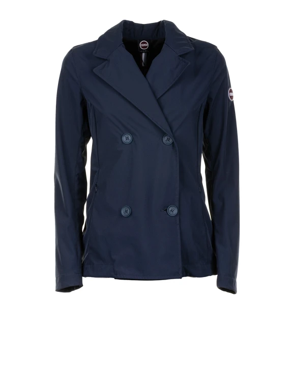 Trench doppiopetto corto donna blu navy