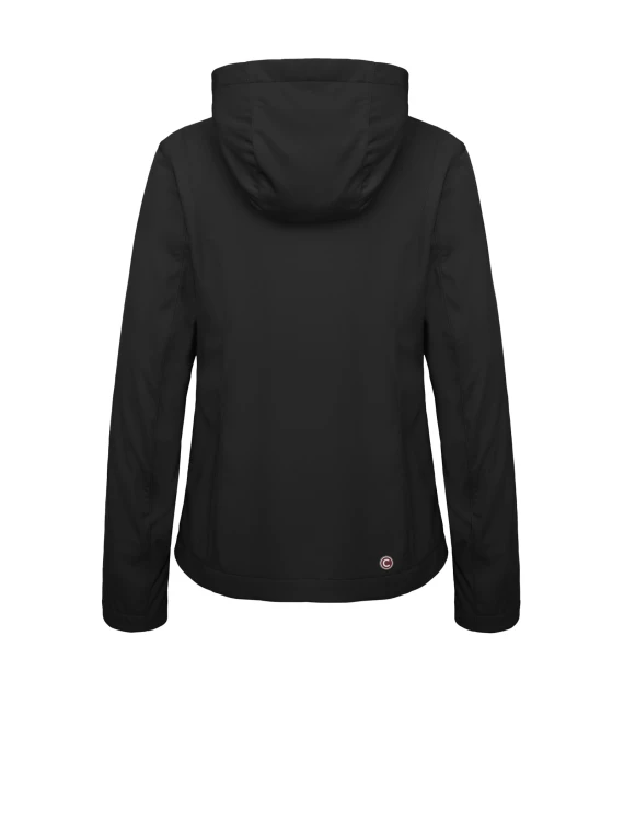 Giacca da donna con cappuccio in  softshell elasticizzato