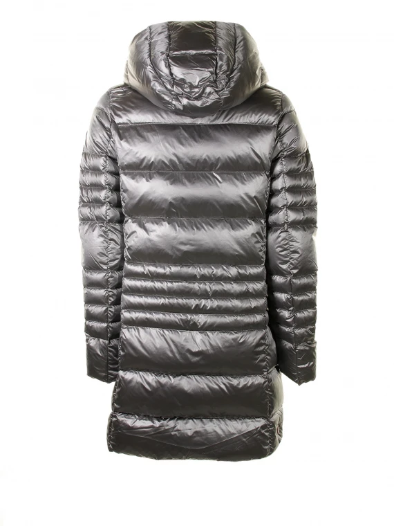 Long down jacket with detachable hood