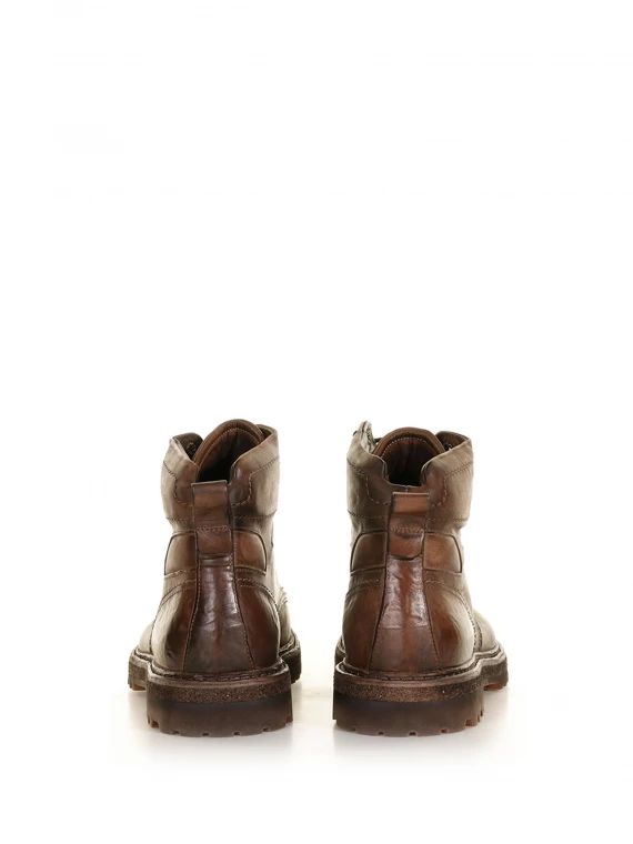 Brown leather ankle boot