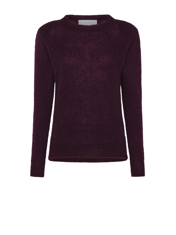 Maglia girocollo borgogna donna