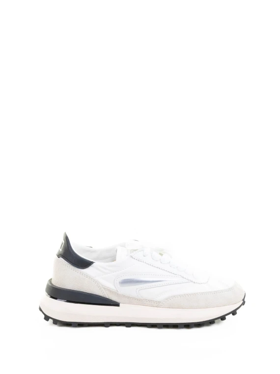 Sneaker Athleta bianco nero in nylon e suede