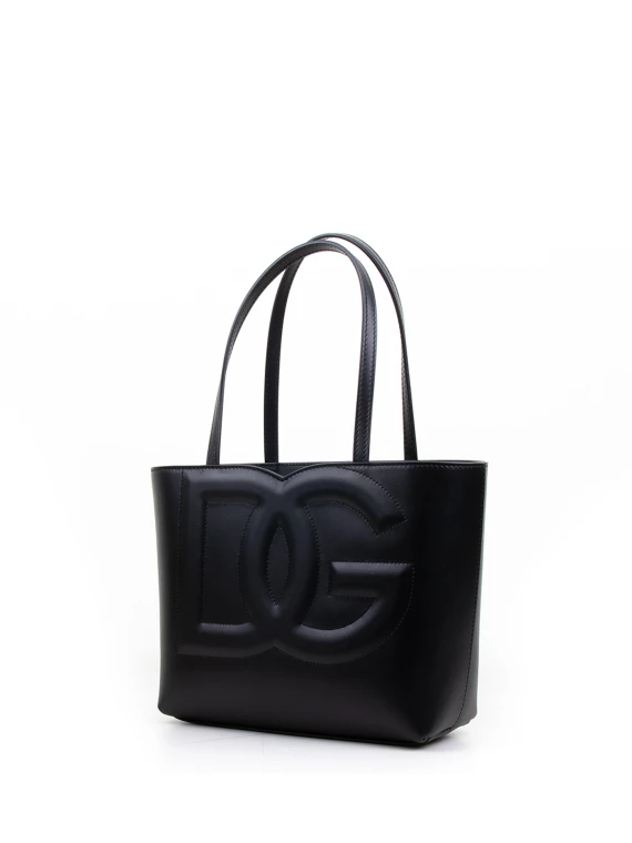 Shopping bag DG logo piccola in pelle di vitello