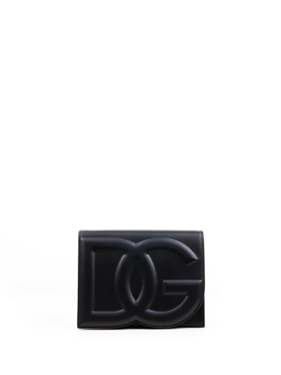 DG Logo Leather Shoulder Bag
