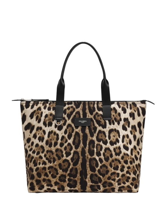 Leopard Print Nylon Shopping Bag