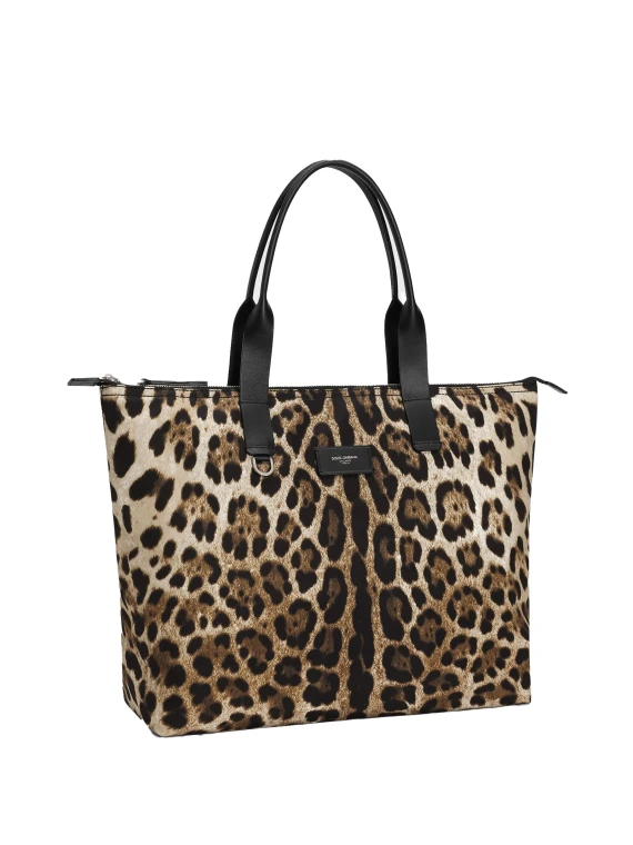 Leopard Print Nylon Shopping Bag