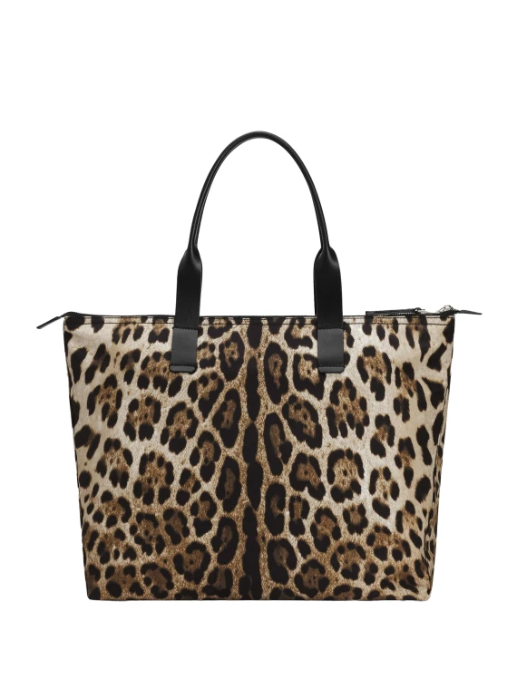 Leopard Print Nylon Shopping Bag