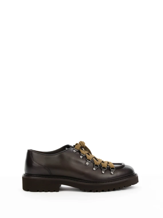 Dark Brown Leather Pedula with Contrasting Laces