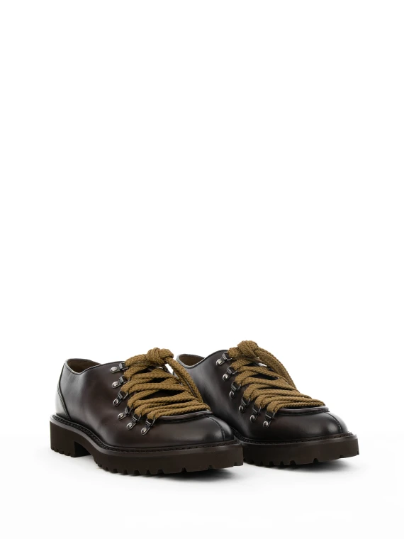 Dark Brown Leather Pedula with Contrasting Laces